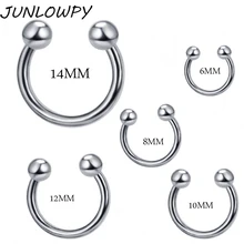 Junlowpy piercing de corpo, joalheiro horseshoe septo, nariz, lábio, orelha, smiley bar 6-14mm escolher 1 pçs/lote