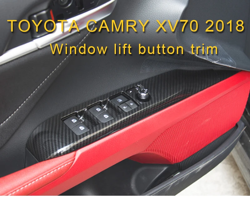 Carманго для Toyota Camry XV70 автомобильный Стайлинг Windows панель управления хромированная крышка отделка рамка наклейка интерьерные аксессуары