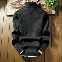 2017 Top Full Pullovers Casual Sudaderas Winter Downneck Male Korean Slim Youth New Twisting Sweater Warm Clothes Men Students