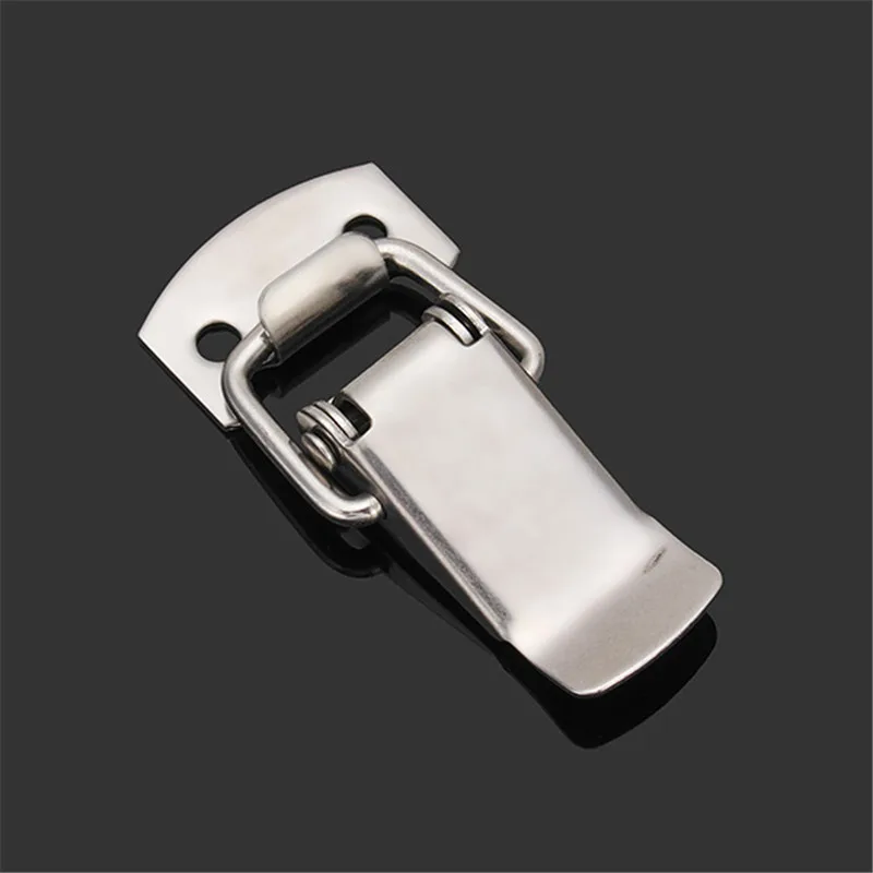 

MTGATHER 304 Stainless Steel Silver Spring Hasp Wooden Case Flight Case Tool Box Hardware Latch Hasp Toggle Latch