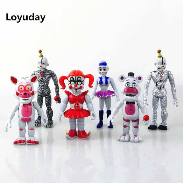 6 Шт./компл. Пять Ночей В фредди FNAF Фигурку Игрушки 9.5 СМ 13 СМ Рыжий Фредди Чика Фредди ПВХ модель Куклы для детей подарок