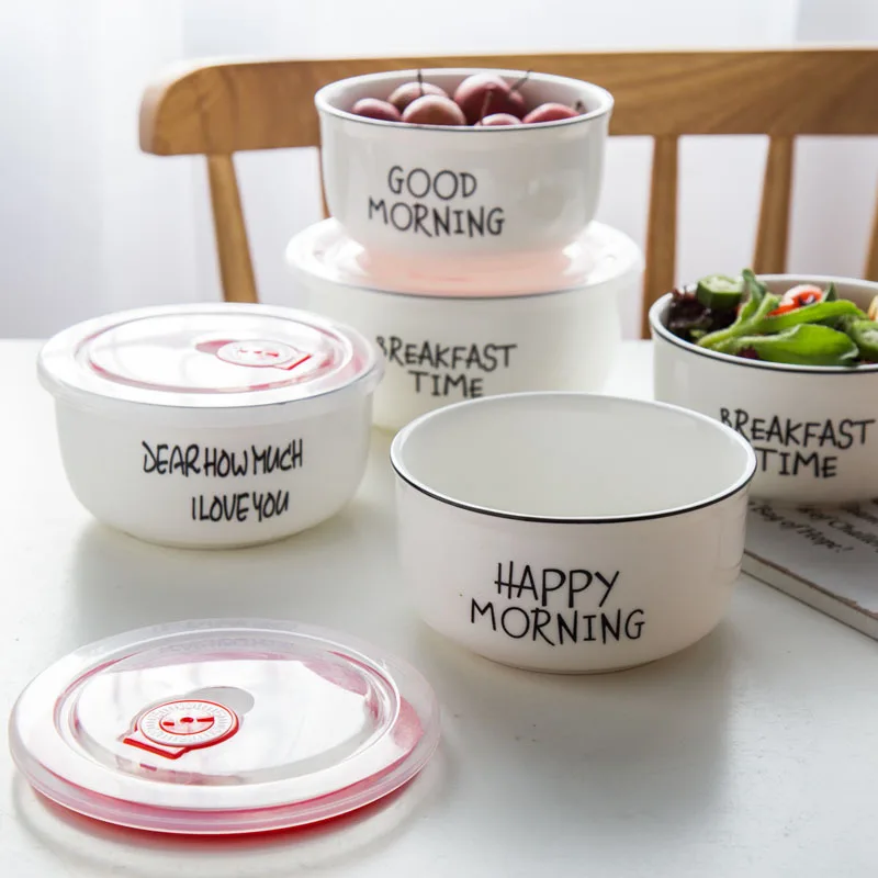 Sealed Lunch Box Ceramic Food Carrier Container with Lid for Students