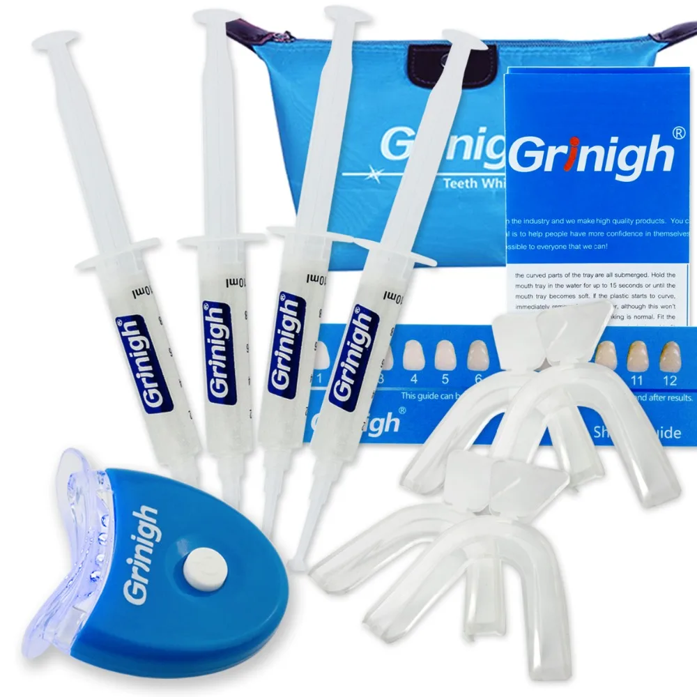 Grinigh 12 Hydrogen Peroxide Syringe Dental Whitening Gel with LED