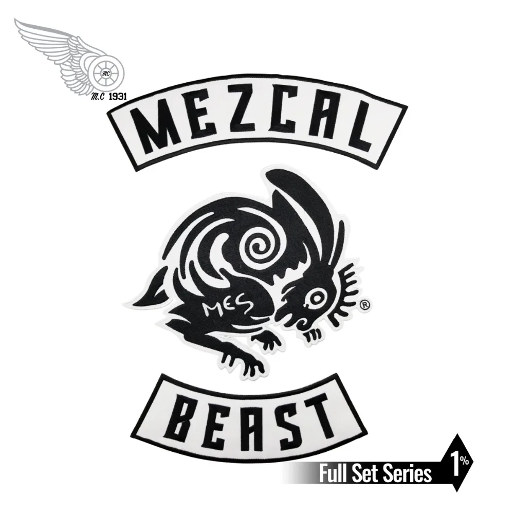 

Mezcal Beast patch rabbit tattoo embroidery iron on custom patches for clothing jacket