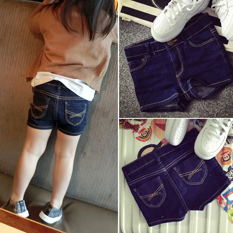 

2018 Summer Cute Kids Girls Shorts Jeans Lace Pants Casual Demin Short Pants Trousers Drop Shipping Girls Denim Shorts 3-8Y