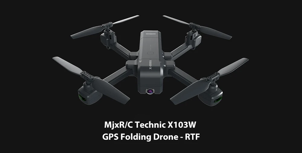 MJX R/C Technic X103W gps складной Радиоуправляемый Дрон RTF точка интерес/следующий режим механический карданный стабилизатор 2K камера Дрон