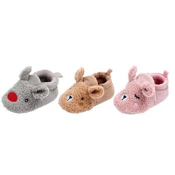 

2019 Brand New Winter Toddler Newborn Baby Uede Warm Cotton Shoes Boy Girl Winter Animal Ears First Walker 2019