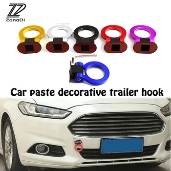 

ZD Car Styling O Racing Trailer Hook Decoration Stickers For Citroen C5 C4 C3 C2 Mini Cooper Opel Astra H G J Vectra C Saab
