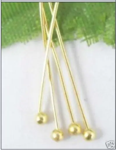 

OMH wholesale 225pcs golden 40mm Jewelry accessories lead free,nickel free Finding metal golden Plated Ball pins dy69-40mm
