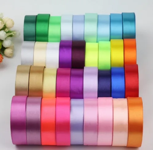 

Satin Ribbon 25mm 22 Meters Wedding Silk Ribbon Party Car Decoration Tapes Crafts Festive Events Supplies
