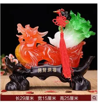 resin crafts big kirin Chinese cabbage household decoration large fortune office living room technology opening gifts resin crafts big kirin Chinese cabbage household decoration large fortune office living room technology opening gifts