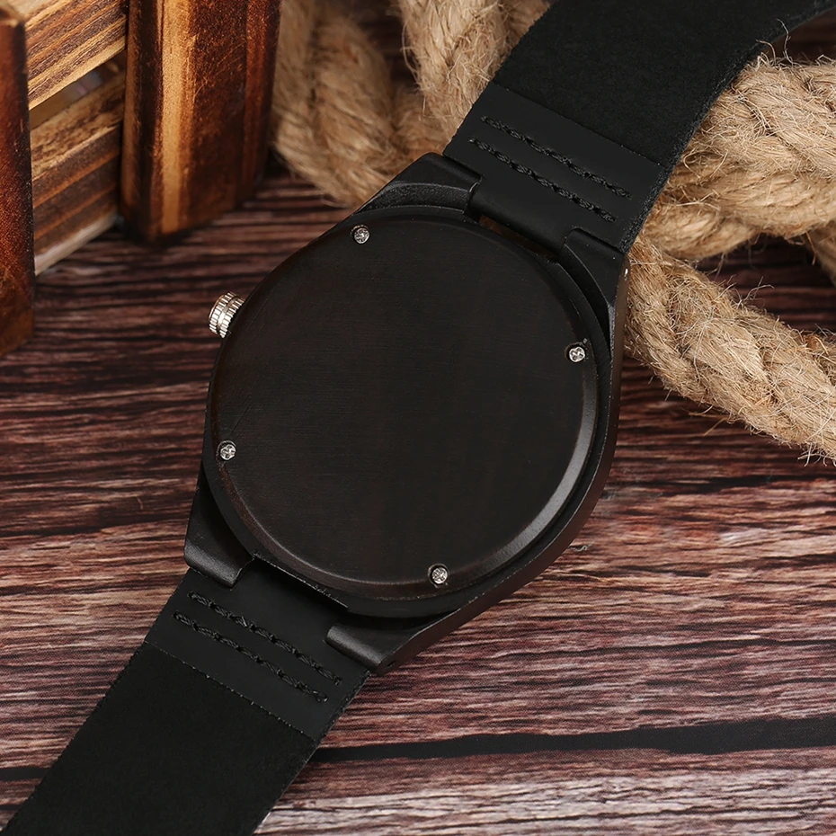 Top Gifts Creative Stripe Dial Wooden Watch Male Fashion Bamboo Analog Quartz Wristwatch Time Genuine Leather Natural Wood Clock 2017 Christmas Gifts (12)