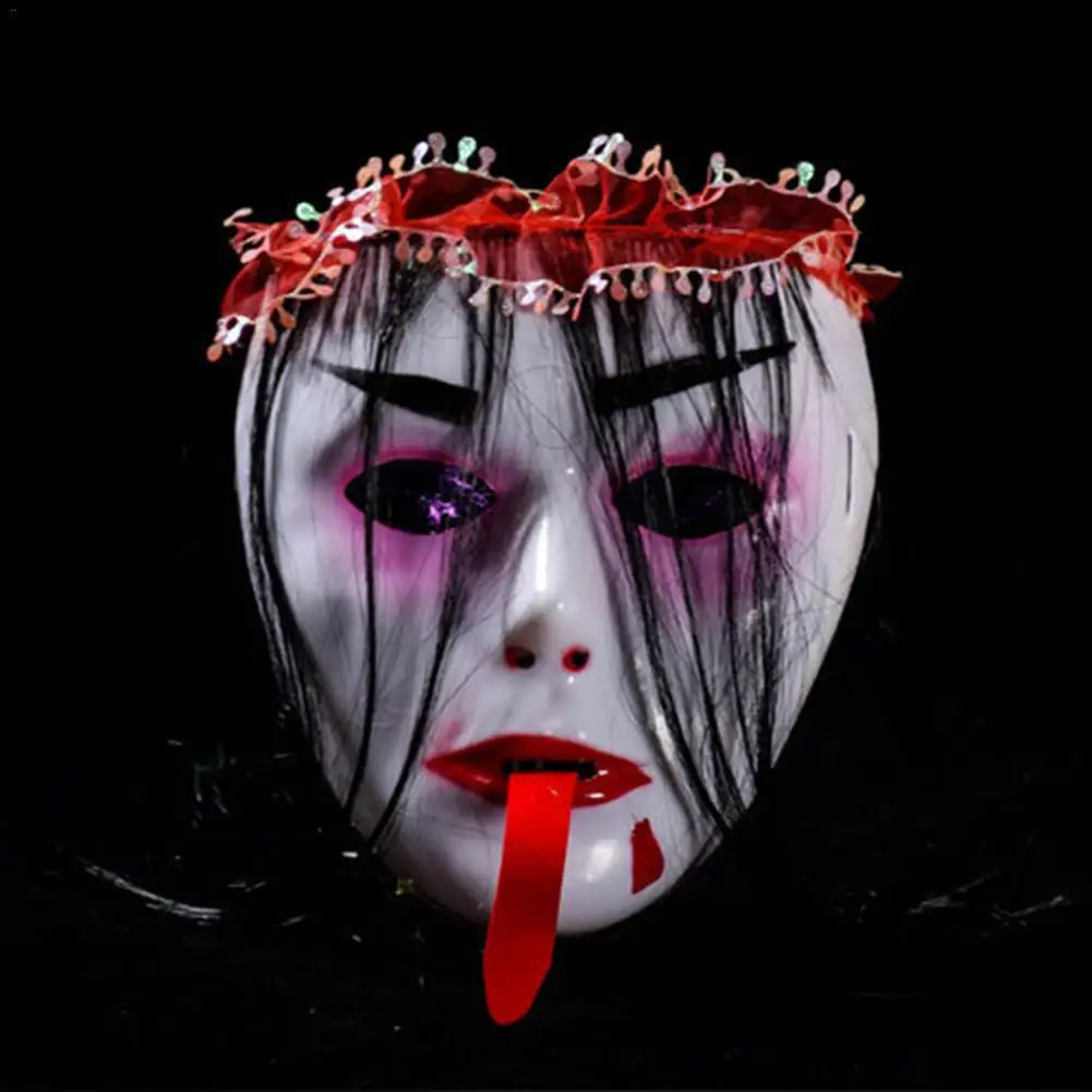 

Newest 2018 Super Horror Bar Halloween Mask Ghost Face Zombie Vampire Quilted Skin Mask Red Tongue Wig Masks