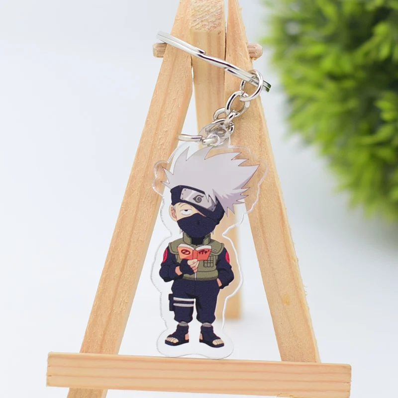 Nartuto Akatsuki Action Figure For Keychain Double Sided Boruto Keyring Anime Peripherals Cute Cartoon Key Chains AKL178