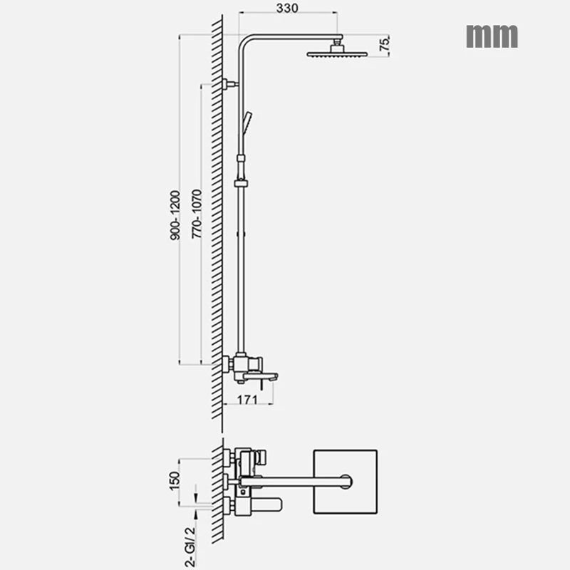 Golden-White-Square-8-Rainfall-Bath-and-Shower-Faucet-Mixers-with-Handshower-In-wall-Rotatable-Lifting
