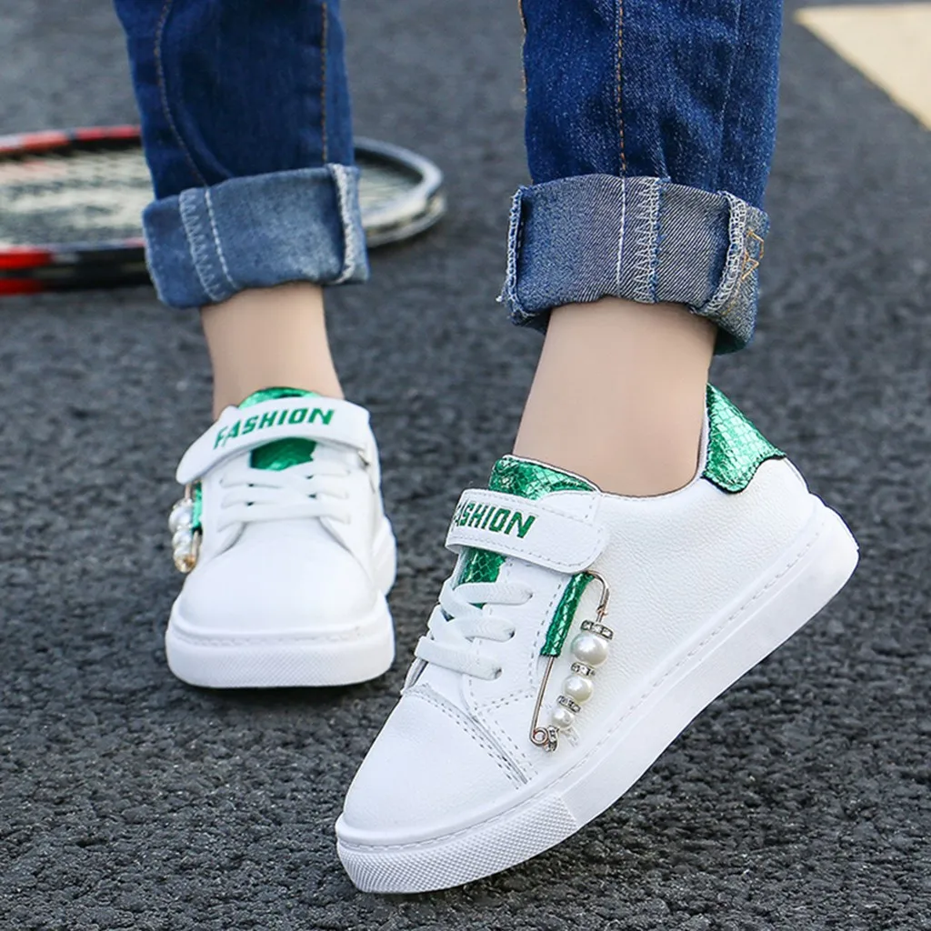 

Children Infant Kids Baby Girls Scale Pearl Single Flat Princess Sport children shoes breathable leisure sports running shoes