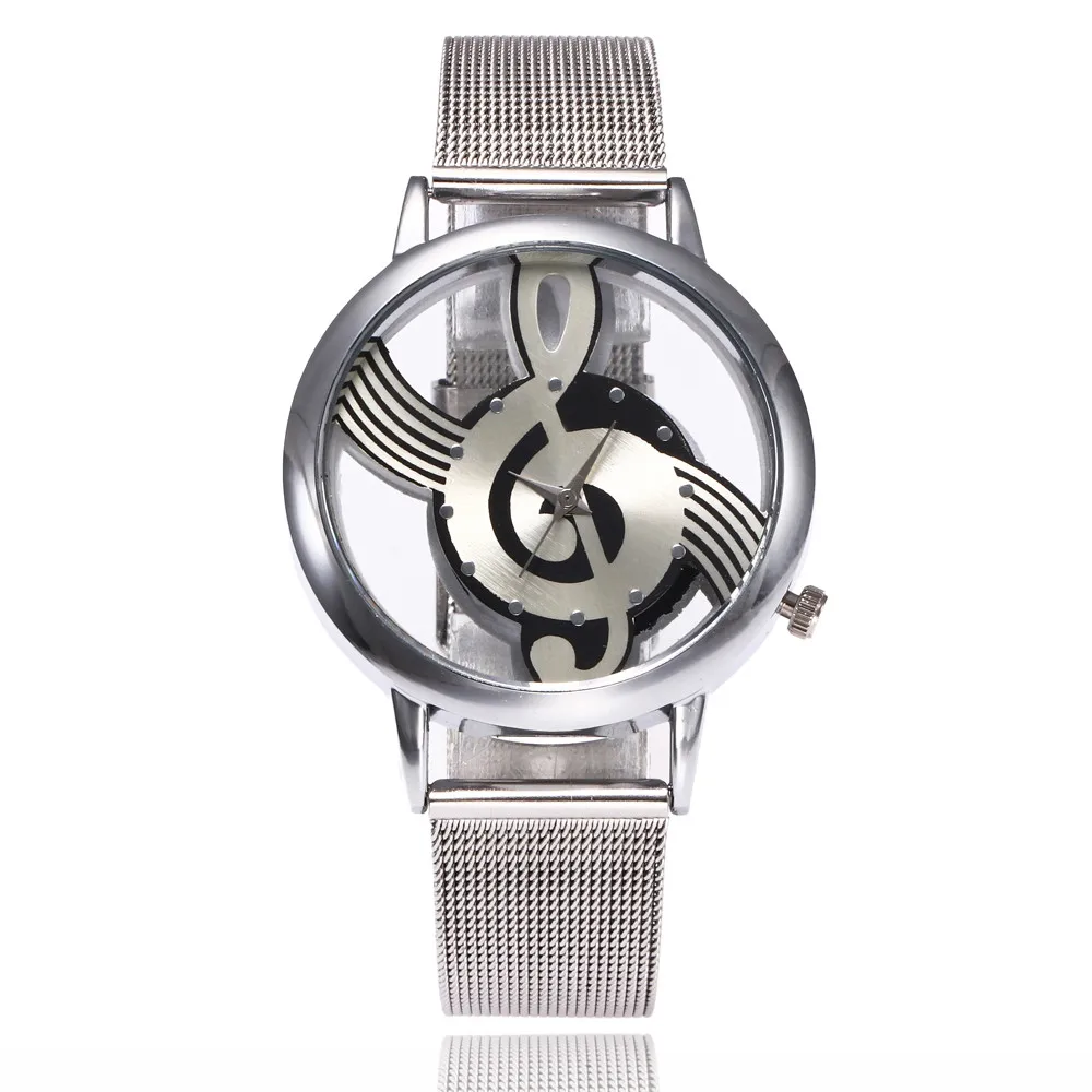 Повседневные модные женские часы с музыкальным узором из нержавеющей стали, кварцевые аналоговые креативные наручные часы Relogio Feminino