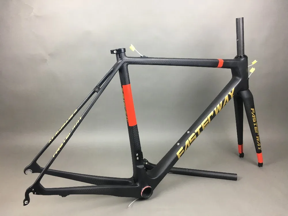 Top classic design FASTERWAY PRO full black with no logo carbon road bike frameset:carbon Frame+Seatpost+Fork+Clamp+Headset,free ems 117