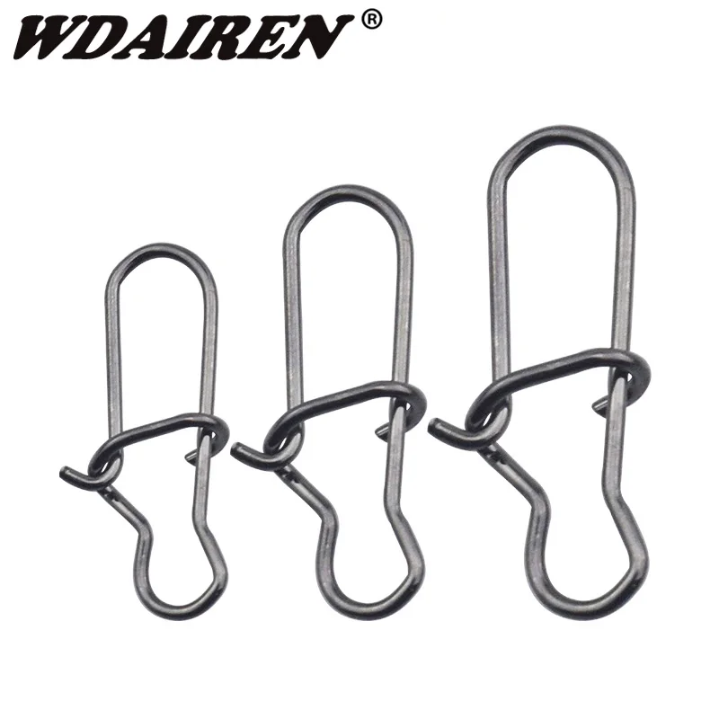 100pcs/lot nice Snap Fishing Barrel Swivel Safety Snaps Hooks Fishhook