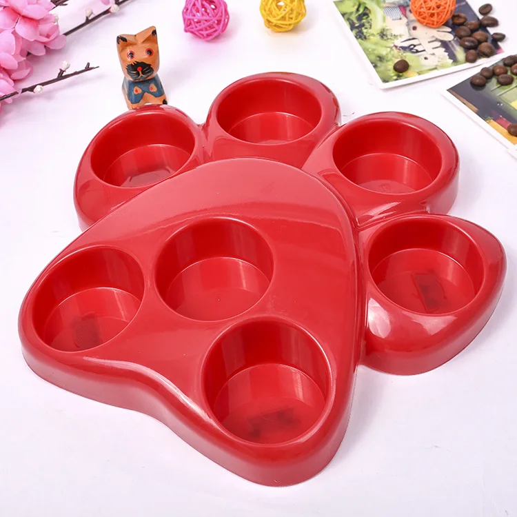 Multifunction Pet Bowl Feeder 7 Holes Dog Paw Educational Toys Puppy Puzzle Toys Safety Plastic Dog Toy