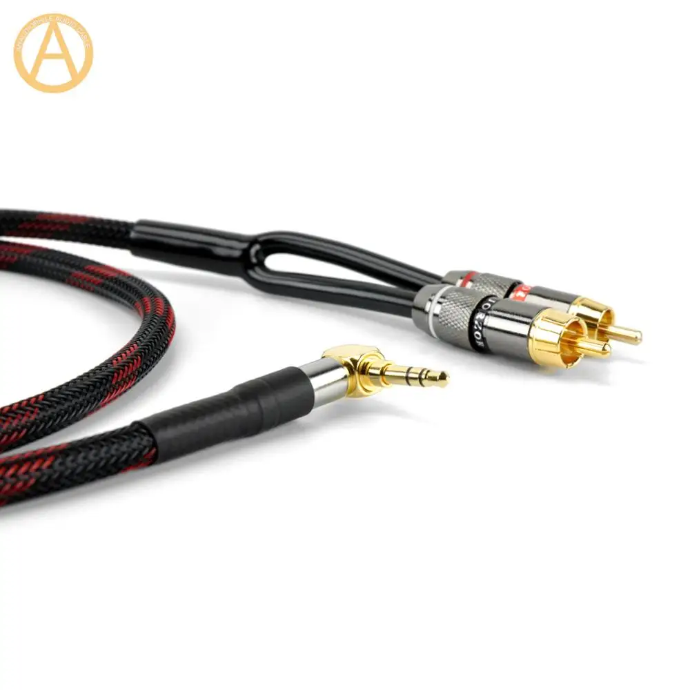 

HIFI 3.5mm Jack To RCA Audio Cable L Angle Headphone Jack To Stereo RCA Cable Interconnect RCA Cable Mobile Phone Music Player