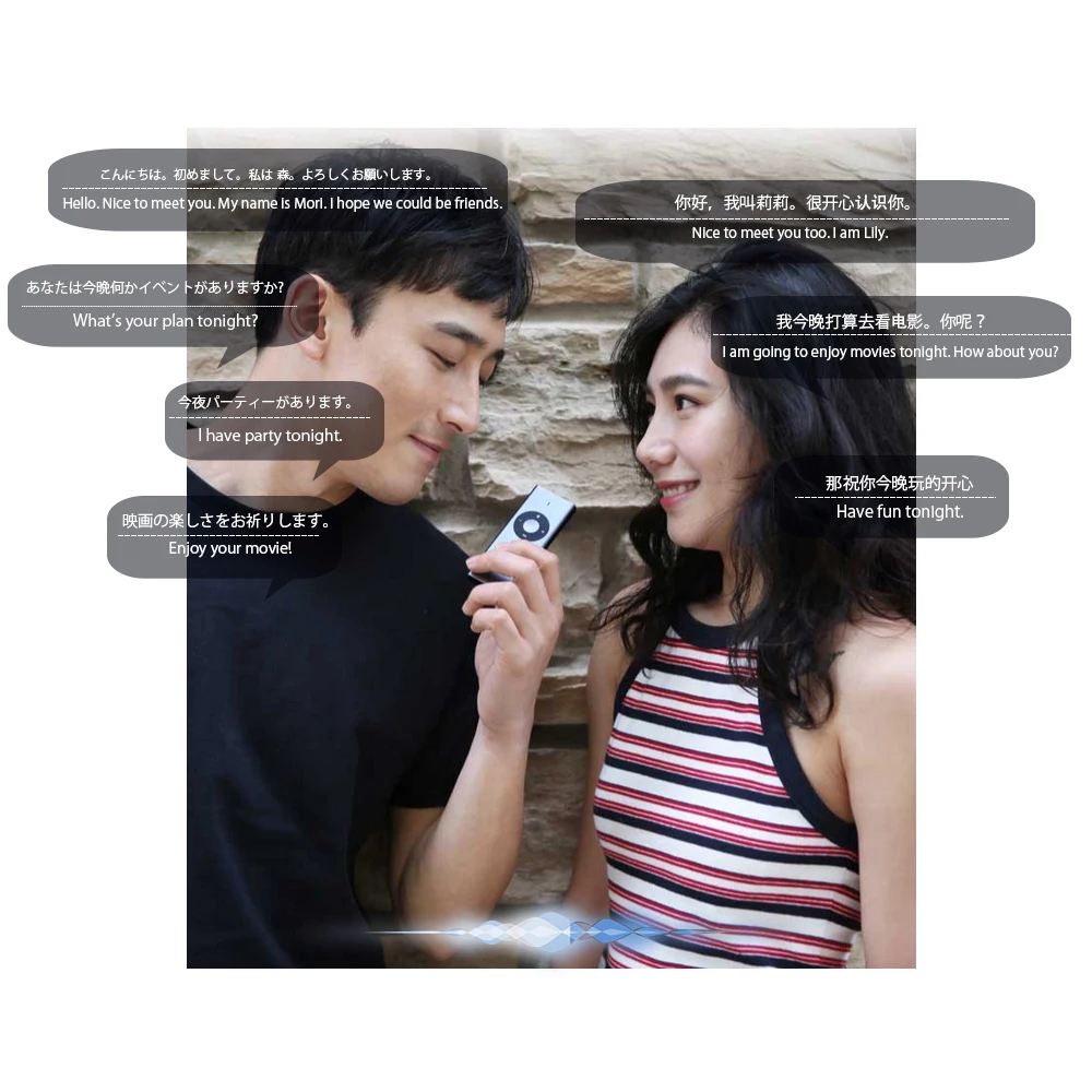 Xiaomi Voice Translator Moyu AI портативный мини-переводчик 14 Язык s microsoft Translation Engine Поддержка русского языка