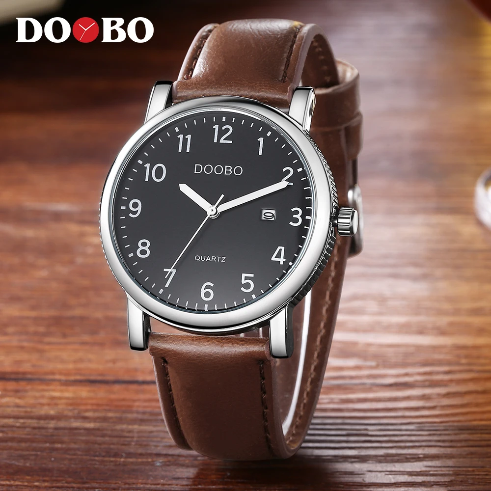 DOOBO оригинальные мужские кварцевые часы Reloj Hombre кожаные деловые часы мужские часы с хронографом армейские военные часы спортивные для мужчин