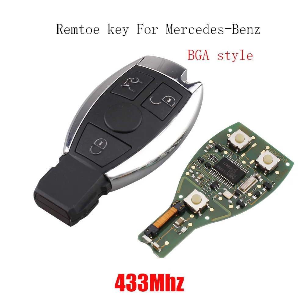 

3 Buttons 433mhz Remote Key For Mercedes Benz year 2000+ NEC&BGA style Auto Remote Key Control with Small key