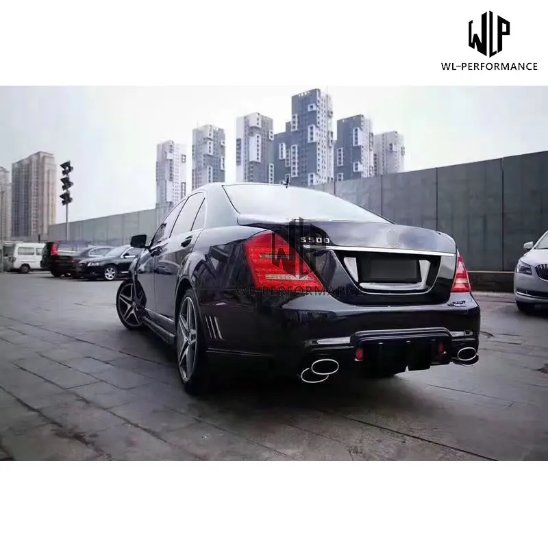 W221 S350 FRP Неокрашенный Комплект кузова автомобиля передний задний бампер боковые