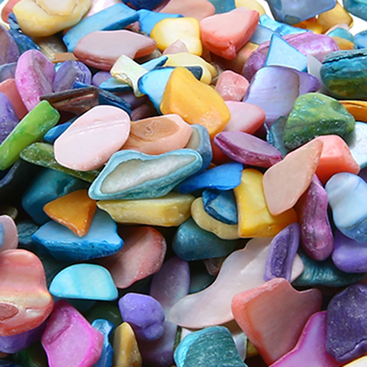 100g/lot Multicolor Shells Fragments Stylish DIY Mosaic Tiles for Making Crafts Decorating Flowerpot Vase