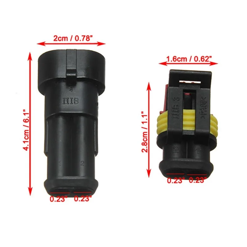 Новейшая модель; 10 комплектов автомобильные части 2 Pin способ герметичный Водонепроницаемый Электрический провод авто разъем Набор