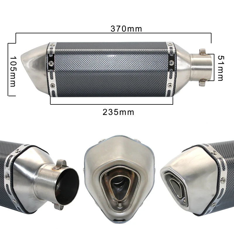 ZSDTRP универсальный мотоцикл выхлопной Akrapovic Escape мото глушитель трубы со съемным дБ убийца GY6 CBR125 CB400 CB600 YZF
