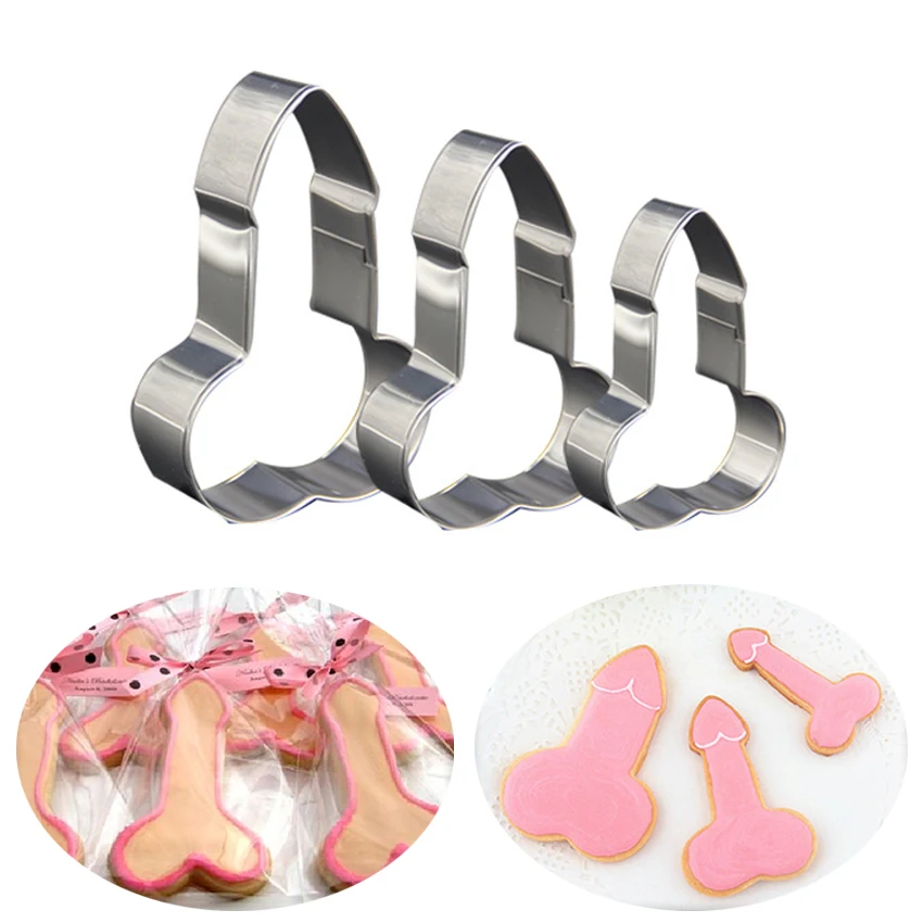 Buy 3Pc/Set Stainless steel Willy Penis Cookie Cutter