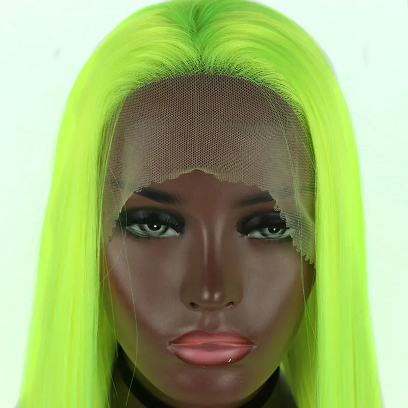 

Bombshell Synthetic Lace Front Wigs Light Green Straight Cosplay Drag Queen Party Wig Heat Resistant Fiber Hair