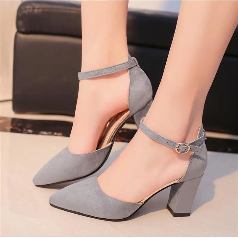 

2019 Sandalias femeninas high heels Autumn Flock pointed sandals sexy high heels female summer shoes Female sandals mujer