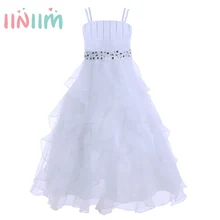 Iiniim/платье с цветочным узором для девочек; летние праздничные платья для дня рождения; Детский костюм с оборками; платье для выпускного вечера; Vestido de festa; платья для маленьких девочек