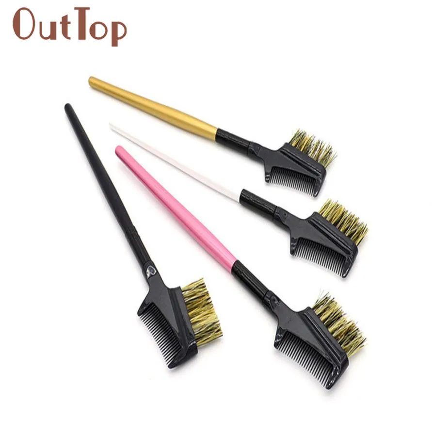 Beauty Girl Steel Eyebrow Eyelash Dual Comb Extension font b Brush b font Metal Comb Cosmetic