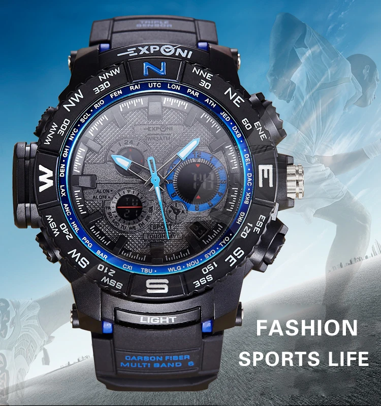 Многофункциональные мужские спортивные часы Электронный светящийся будильник модные парные часы календарь пара цифровые наручные часы