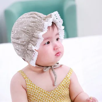 

Baby Cotton Bonnet Toddler Girls Lovely Beanie Infant Caps Newborn Granny Hat Milk Maid Cap Photo Props