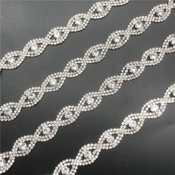 

5Yards/lot Rhinestone Crystal Chain Belt Dress Accessories Trim for ClothesWedding Belts Hair Tiara