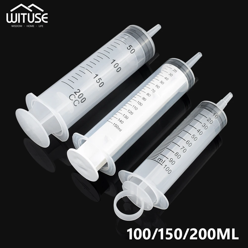 

100ml/150ml/200ml Large Capacity Hydroponics Plastic Nutrient Sterile Health Measuring Syringe Tools Pet Cat Dog Cubs Feeding