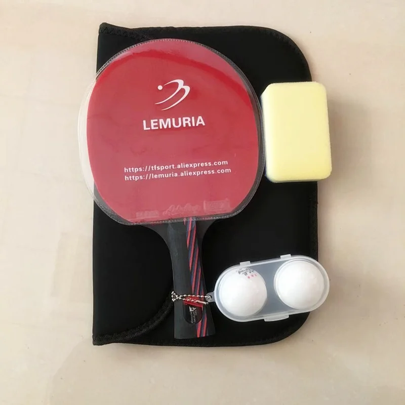 

Table tennis racket set with 2pcs white ping pong ball and double face pimples-in rubber pingpong racket for table tennis player