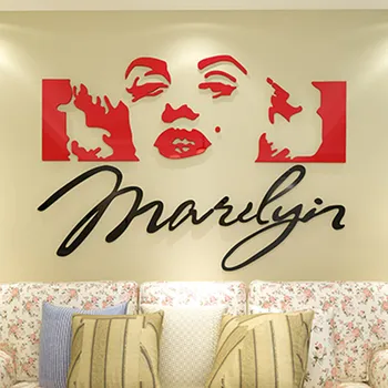 

Creative 3D acrylic crystal three-dimensional characters wall painting the living room sofa background wall decoration