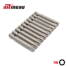 10 шт. 1/" 50 мм Torx T40 отвертка бит Набор инструментов ремонтные Отвертки Набор шестигранным хвостовиком сверло для Мощность бытовые ручные инструменты