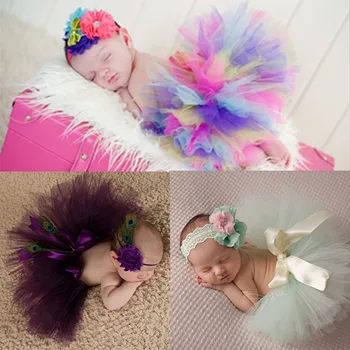 

Newborn photography props tutu skirt headband infant costume outfits princess baby girls photo props baby photo shoot fotografia