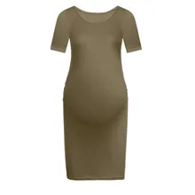 女性のマタニティドレスシャーリングボディコンママ Causual 半袖ラップドレスマタニティドレス 2019 Vestido Gestante Com マンガ(China)