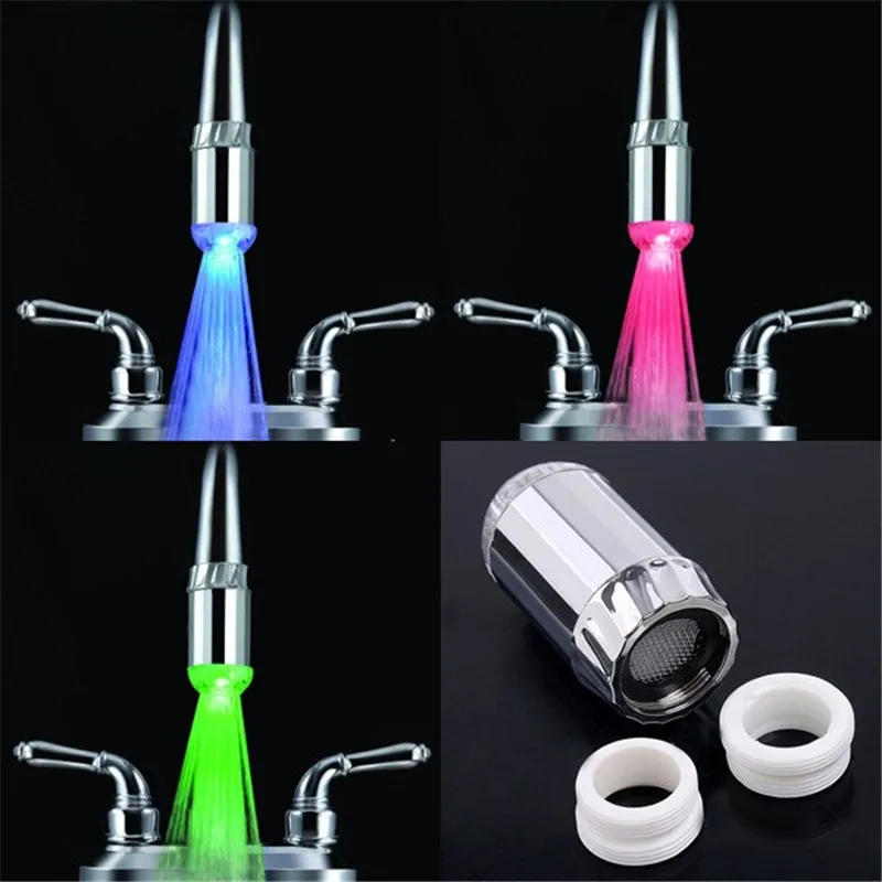 1pc Water Faucet Light LED 7 Colors Changing Glow Shower Stream Tap