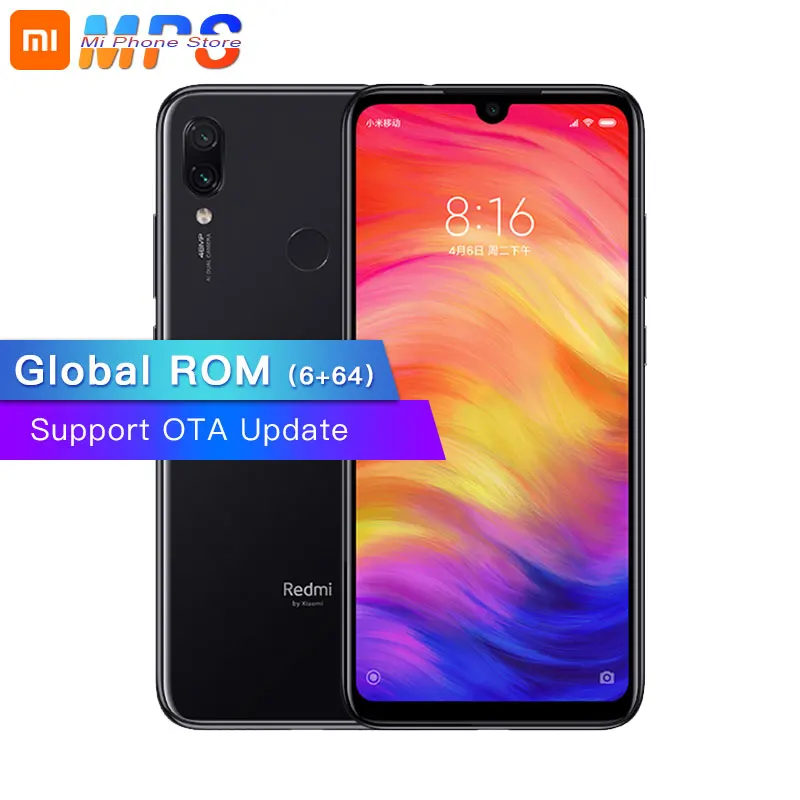

Global ROM Xiaomi Redmi Note 7 6GB 64GB Telephone Snapdragon 660 Octa Core 4000mAh 6.3 Water Drop Full Screen 48+13MP Smartphone