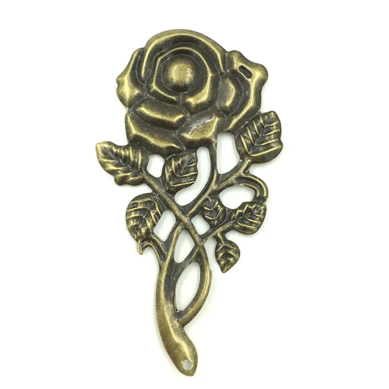 10 шт. античные бронзовые тона розы медалью сплав разъемы филигранные обертывания