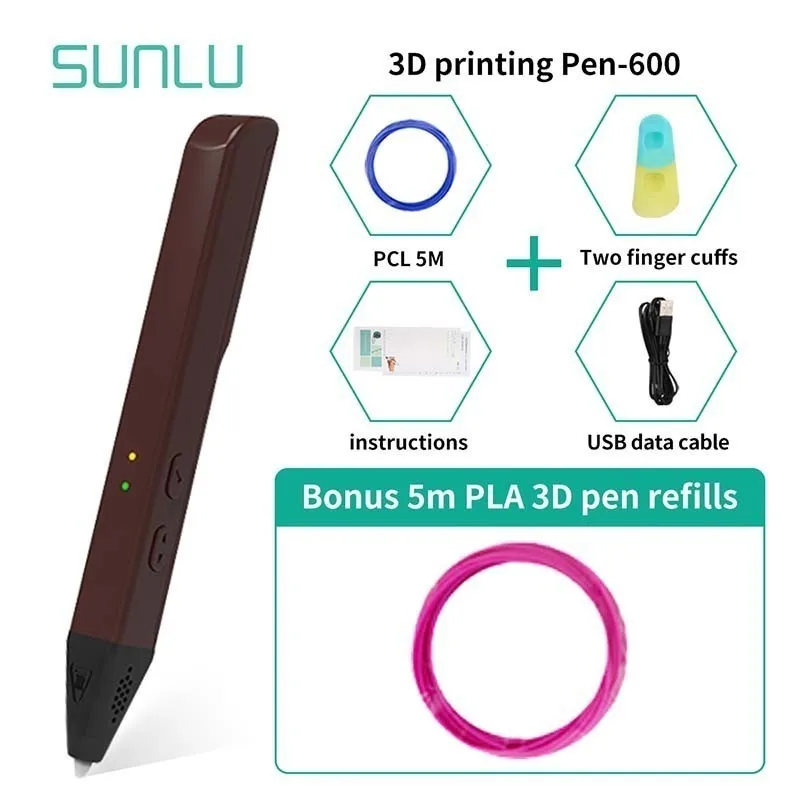 

SUNLU 3D Printing Pen Good For Children Dooling Gadget 3D Pens Support PLA/PCL Filament 1.75mm Children Explore Brains Gadget